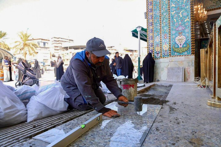 تقرير مصور/ إنهاء أعمال الإدامة الدورية في صحن مرقد أبي الفضل العباس (عليه السلام)