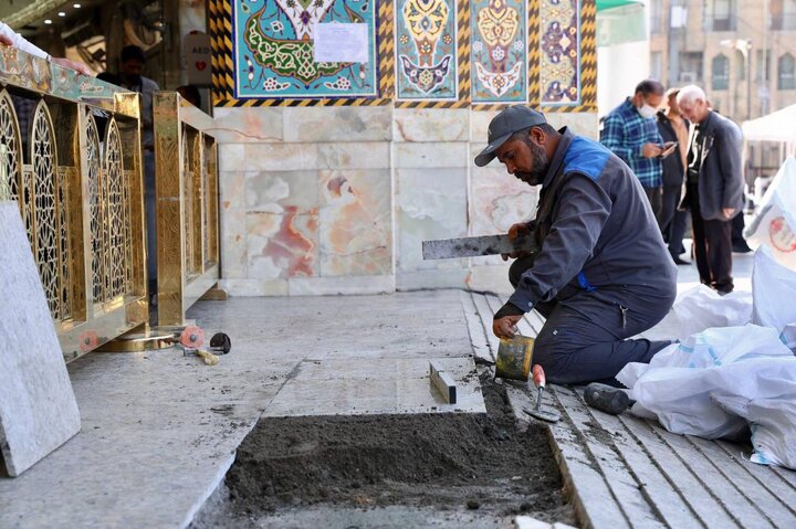 تقرير مصور/ إنهاء أعمال الإدامة الدورية في صحن مرقد أبي الفضل العباس (عليه السلام)