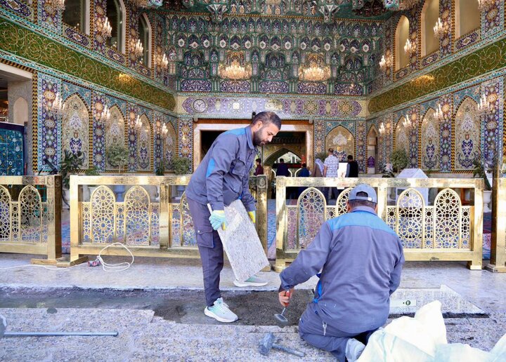 تقرير مصور/ إنهاء أعمال الإدامة الدورية في صحن مرقد أبي الفضل العباس (عليه السلام)