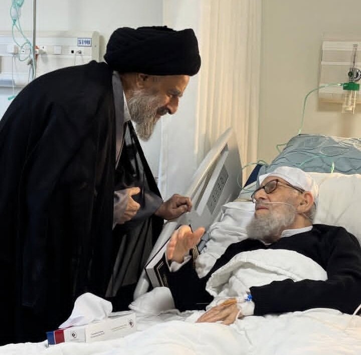 عکس خبری | عیادت آیت‌الله سید محمدتقی مدرسی از آیت‌الله سید مرتضی قزوینی