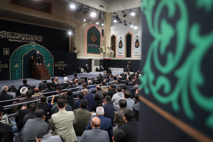 Imam Khamenei attends first night of mourning ceremony for Hazrat Zahra