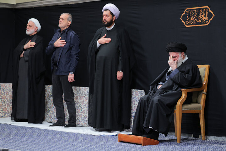 Imam Khamenei attends first night of mourning ceremony for Hazrat Zahra