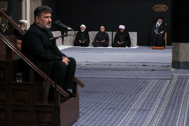 Imam Khamenei attends first night of mourning ceremony for Hazrat Zahra