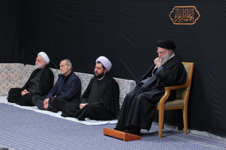 Imam Khamenei attends first night of mourning ceremony for Hazrat Zahra