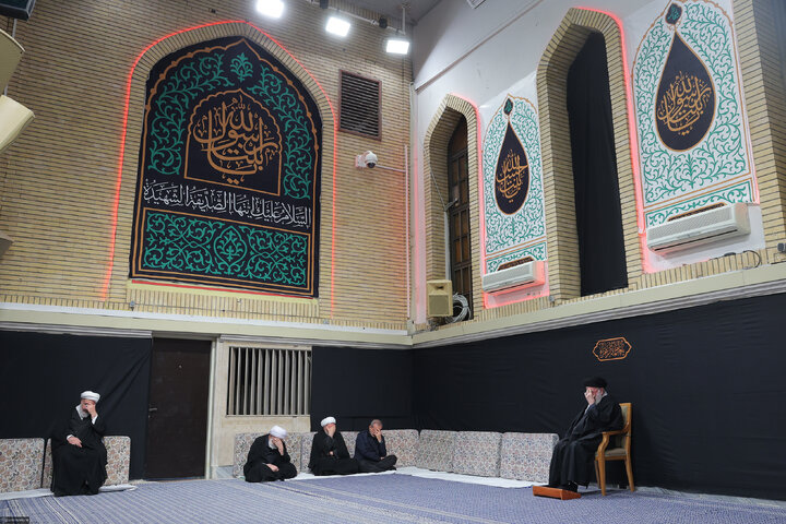 Imam Khamenei attends first night of mourning ceremony for Hazrat Zahra