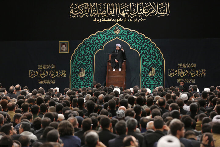 Imam Khamenei attends first night of mourning ceremony for Hazrat Zahra