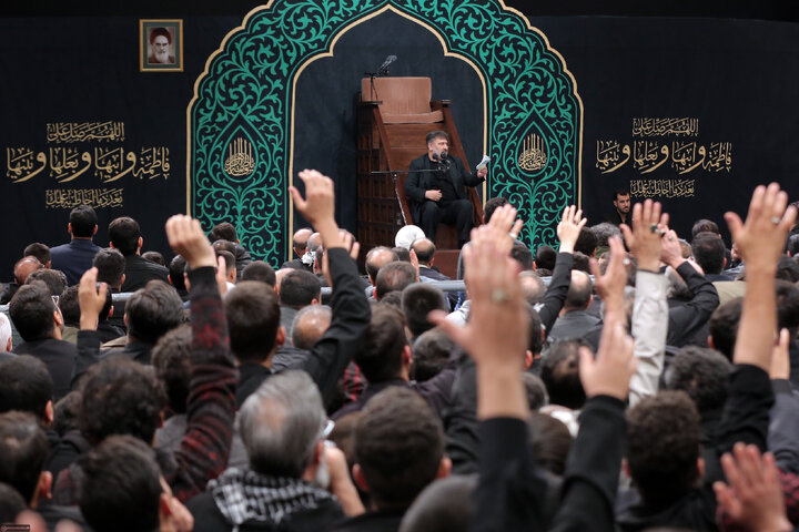 Imam Khamenei attends first night of mourning ceremony for Hazrat Zahra