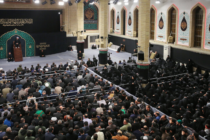 Imam Khamenei attends first night of mourning ceremony for Hazrat Zahra