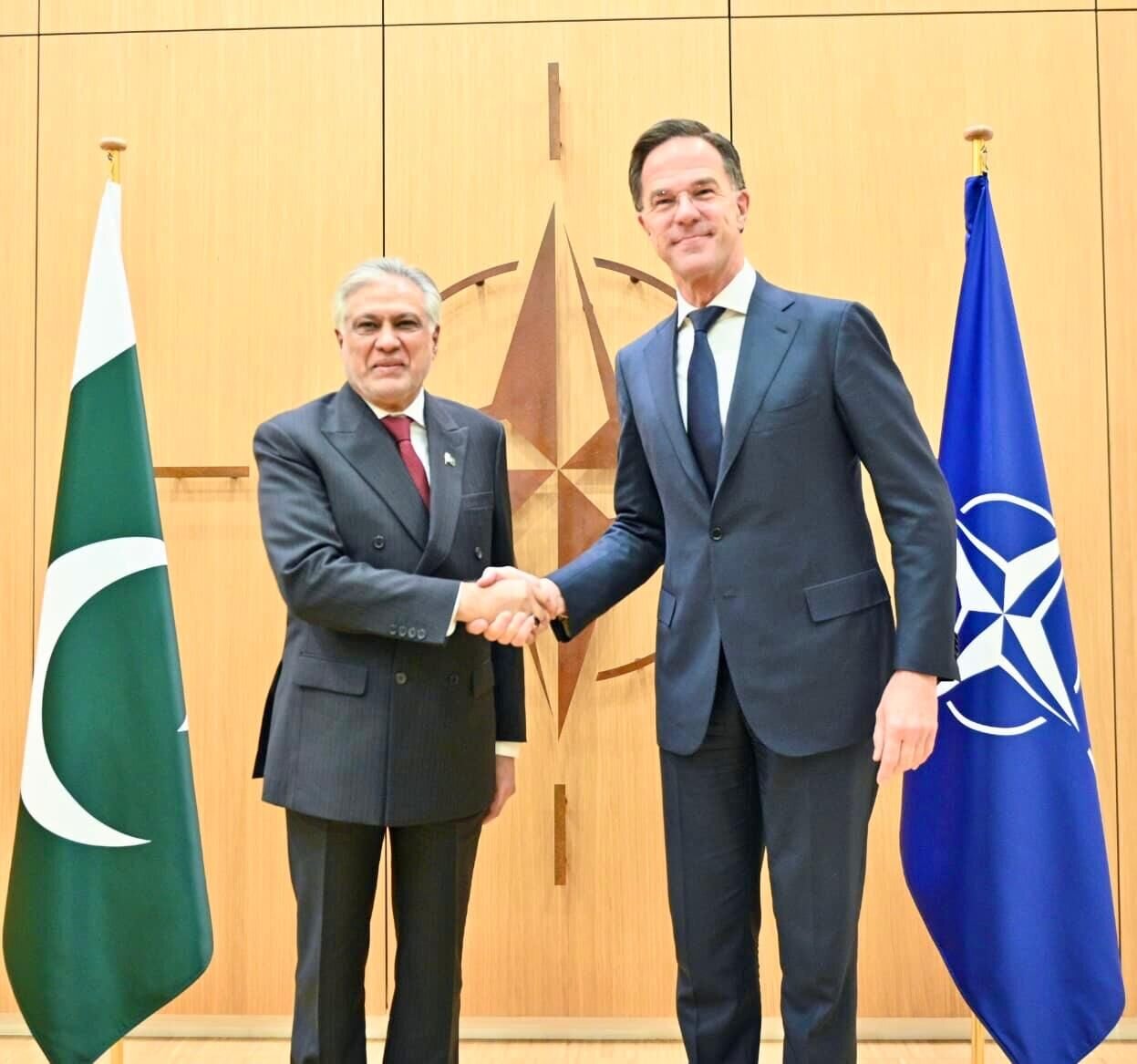 پاکستانی وزیر خارجہ کی نیٹو سیکرٹری جنرل سے خطے کی سلامتی اور عالمی امور پر گفتگو