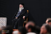 Photos: Imam Khamenei attends 2nd night of Fatemieh mourning ceremony