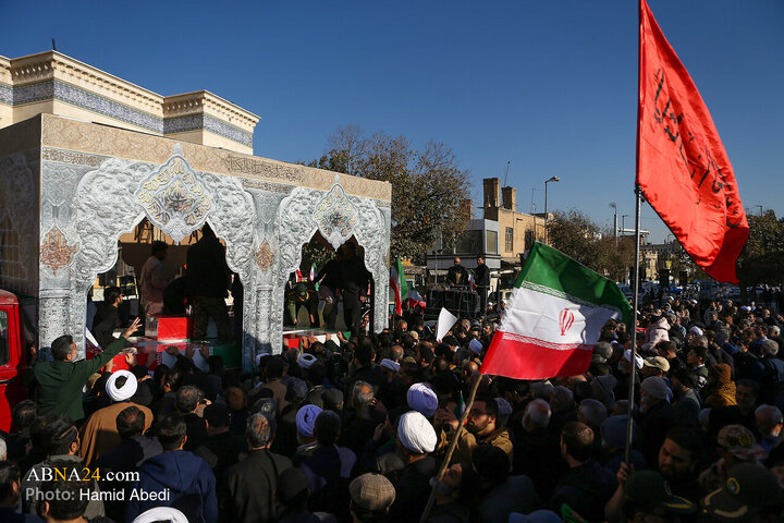 تشییع پیکر ۷ شهید گمنام همزمان با شهادت حضرت فاطمه زهرا(س) در قم