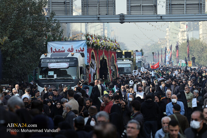 تشییع پیکرهای مطهر ۱۰۰ شهید گمنام دفاع مقدس در تهران