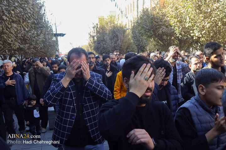 دسته عزای شهادت حضرت فاطمه زهرا(س) با حضور آیت‌الله وحیدخراسانی