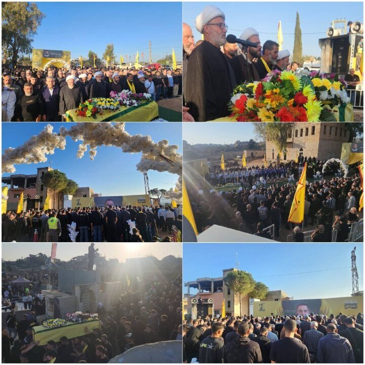 Informe fotográfico | Hezbolá celebra funeral multitudinario por el mártir Haitham al-Masri en Blida, Líbano del Sur