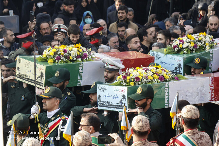 Photos: Funeral ceremony of 4 unidentified martyrs held in Tabriz