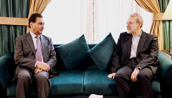 اسپیکر ایاز صادق سے ایرانی رہنما ڈاکٹر علی لاریجانی کی ملاقات، دوطرفہ معاملات پر تبادلہ خیال