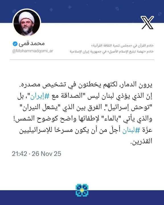   آنچه به لبنان آسیب می‌زند «توحش اسرائیل» است