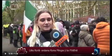 Xwenîşandana piştgirên Koma Pêngav ji bo Filistînê li Ingilîsê