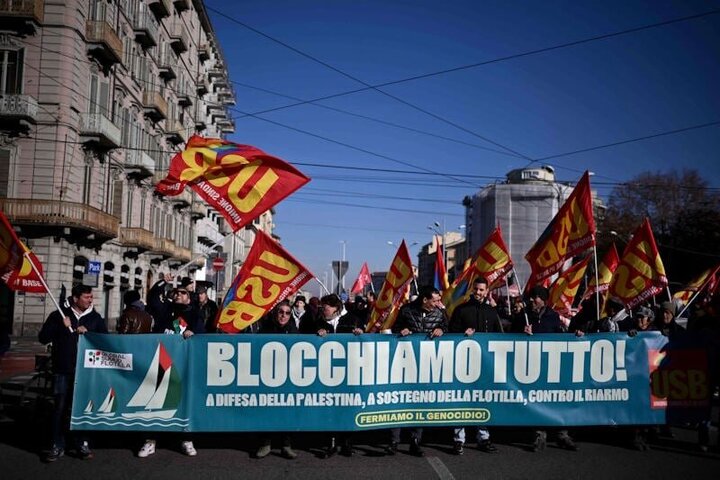 Informe fotográfico | Las protestas pro-Palestina paralizan Italia y alteran vuelos y servicios ferroviarios