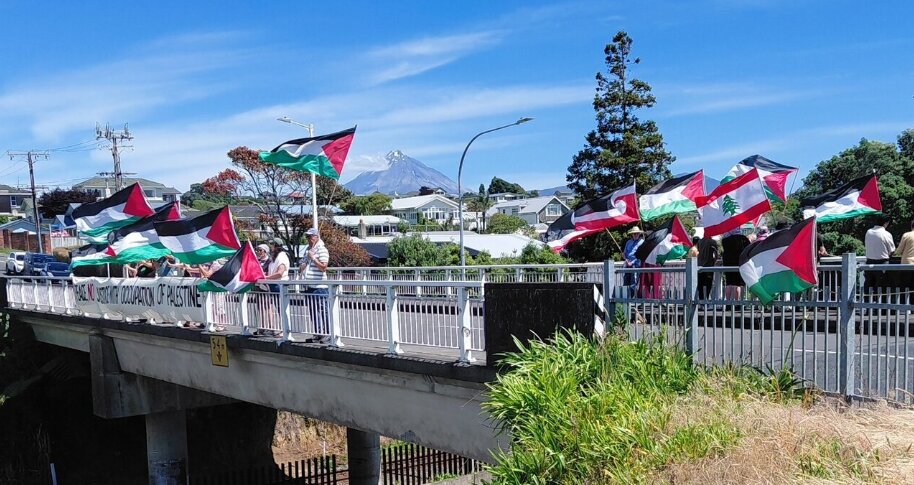 حامیان فلسطین در نیوزیلند خواستار قطع روابط با اسرائیل شدند + تصاویر