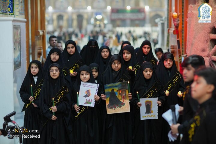 دسته‌ عزای نوجوانان در حرم کاظمین شهادت حضرت فاطمه زهرا