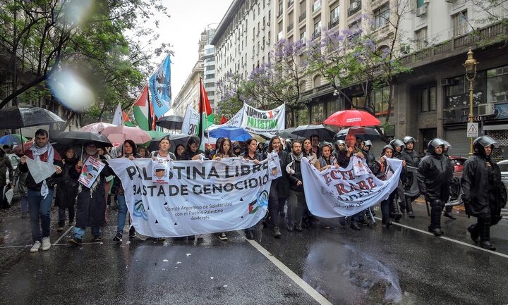 تصاویر | حامیان فلسطین در آرژانتین تظاهرات کردند
