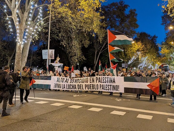 Informe fotográfico |Manifestación en Madrid condena el plan colonial de Trump y Netanyahu contra Gaza