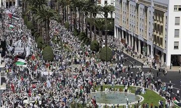 Protestos em massa nas cidades marroquinas marcam o Dia Internacional de Solidariedade ao Povo Palestino