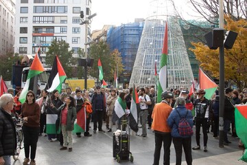 تصاویر | راهپیمایی روز همبستگی با مردم فلسطین در شهر ال‌آستیلروی اسپانیا