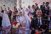 Photos / Rare joy in Gaza: dozens of couples wed among destructions of Khan Younis