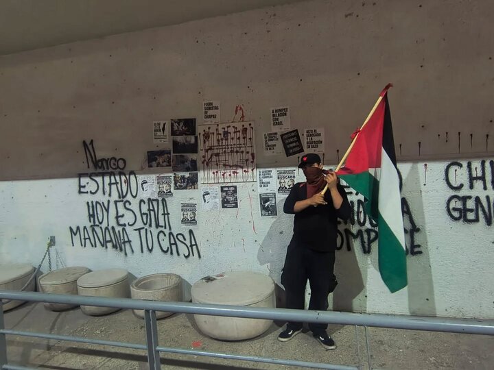 世界巴勒斯坦团结日；批评墨西哥政府；抗议者谴责与以色列的关系