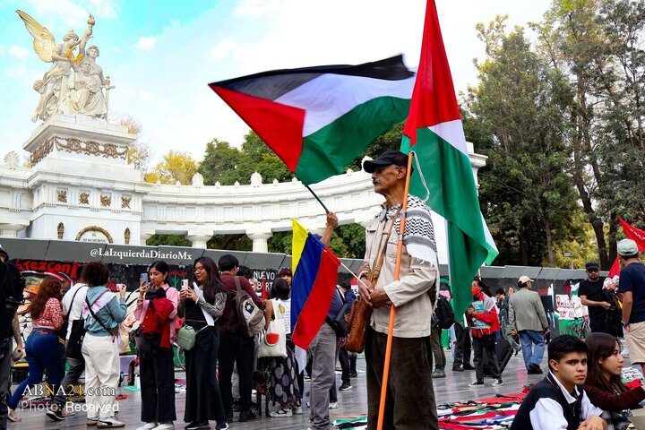 图片新闻 | 墨西哥支持巴勒斯坦民众怒潮汹涌 抗议特朗普-内塔尼亚胡"和平方案"