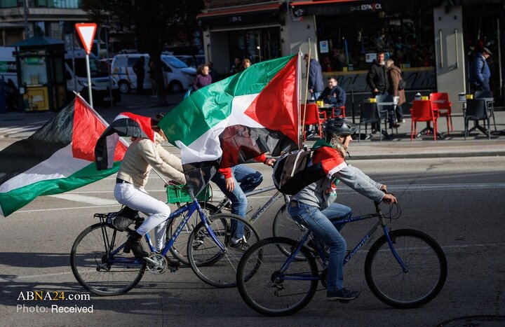 图片新闻 | 西班牙埃尔阿斯蒂列罗市举行声援巴勒斯坦人民日游行