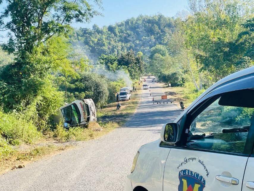 မကွေးတိုင်းကို ရုပ်အလောင်းသွားပို့သည့်  ရန်ကုန် မြို့ မှ ပရဟိတယာဉ်တစ်စီး တိမ်းမှောက်လို့  ပရဟိတအသင်းဥက္ကဌ သေဆုံး