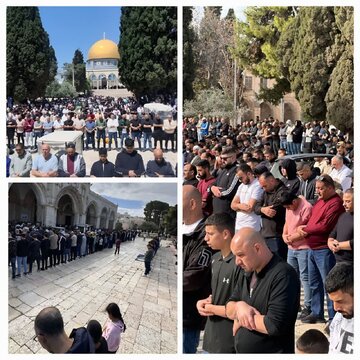 Pagdalo ng 60,000 Palestino sa Panalangin ng Biyernes sa Masjid al-Aqsa sa kabila ng matinding paghihigpit ng rehimeng Israeli