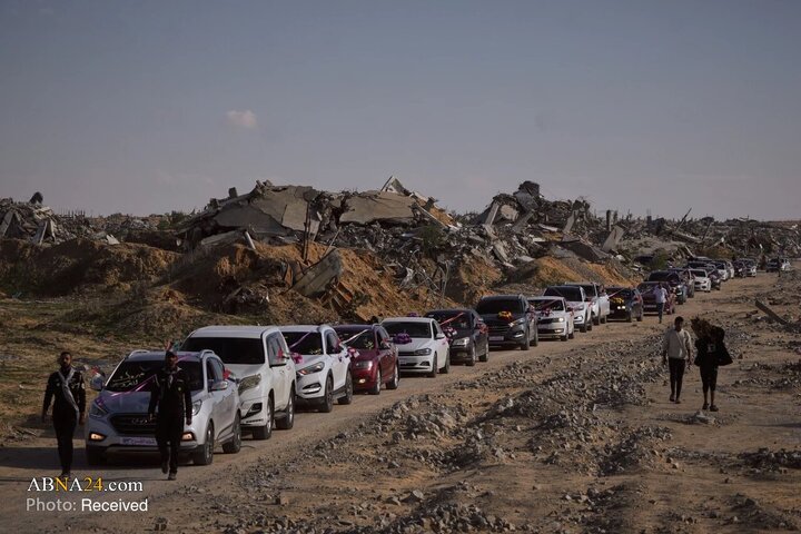 အပစ်အခတ်ရပ်စဲ ပြီးနောက် ဖျက်စီးနေသည့် ဂါဇာ တွင် ပြုလုပ်သည့် စုပေါင်း မင်္ဂလာ ဆောင်ပွဲ ကျင်းပ ။ ။ Photos