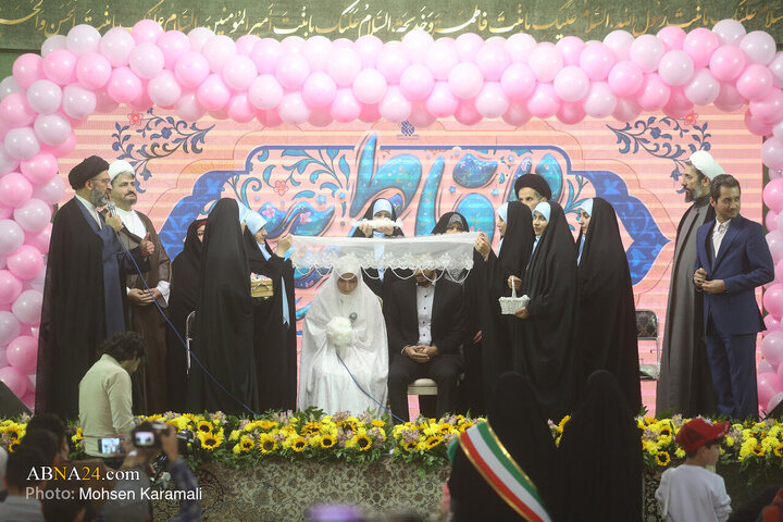 Informe fotográfico | Gran celebración de bodas estudiantiles en el Santuario de la Excelencia Fátima Masuma (la paz sea con ella)