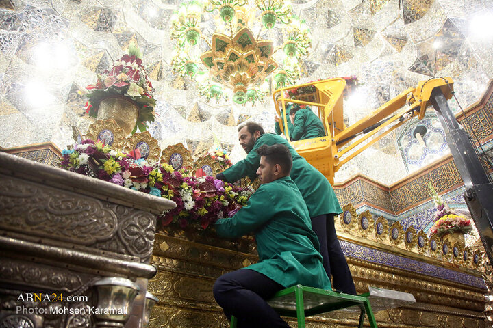 Photos: Lady Fatima Masoumeh shrine decorated with flowers on eve of Hazrat Zahra birth anniversary