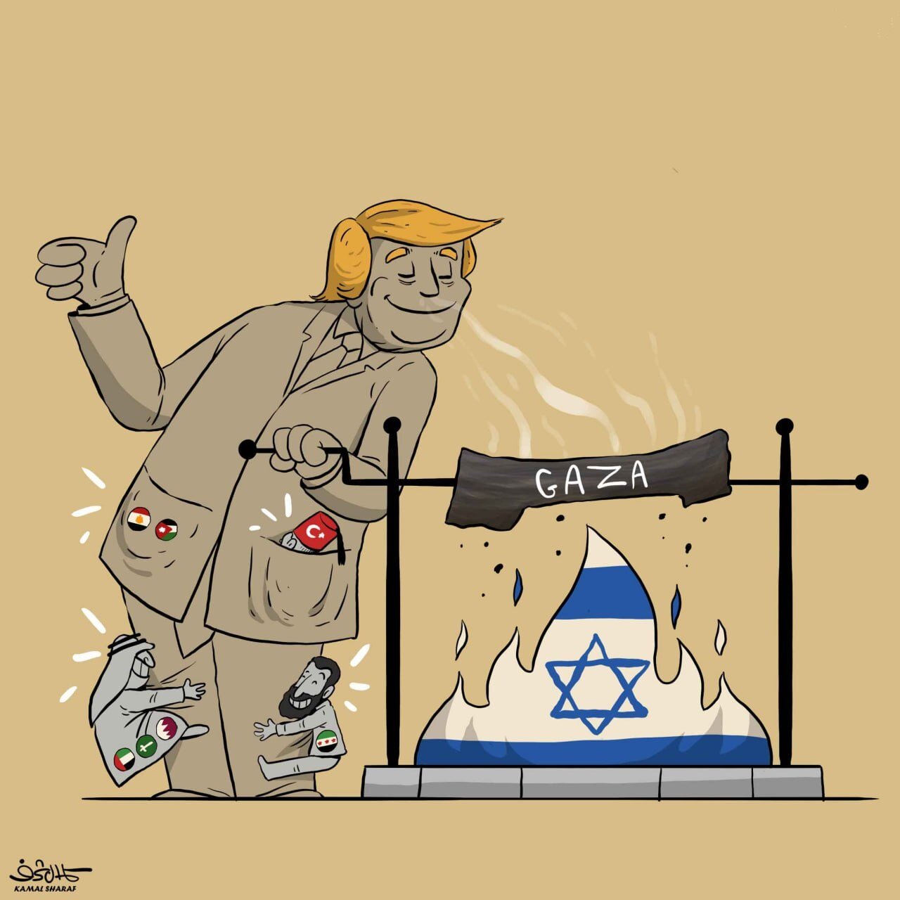 كاريكاتير/ ترامب وغزة واحذيته