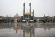 Photos: Beautiful Atmosphere of Divine Rainfall at Hazrat Masoumeh Shrine
