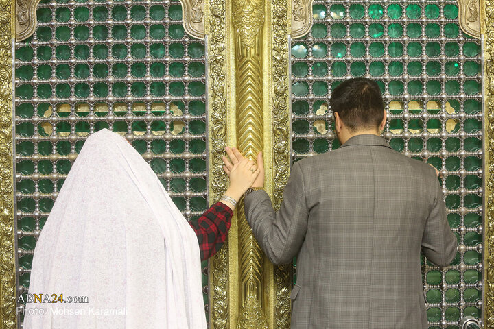 تقرير مصور/ مراسم احتفال زواج جماعي لطلبة الجامعات في حرم السيدة المعصومة (ع) بمناسبة ولادة السيدة الزهرا (ع)