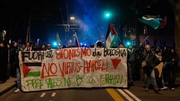 Protests in Bologna against Israeli team's participation in European Basketball League