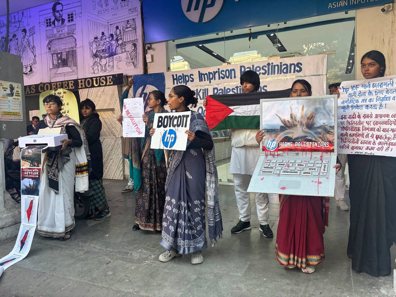 Pro-Palestine Protest Targets HP Over Role in Israeli Occupation in Delhi