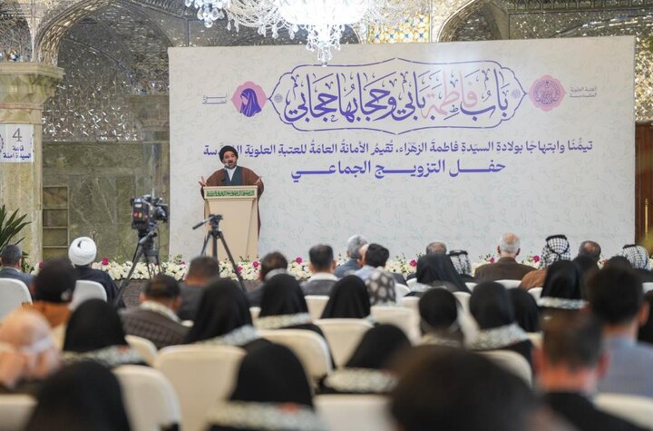 تقرير مصور/ العتبة العلوية تقيم حفل زواج جماعي لأكثر من ٢٠٠ شاب وشابة