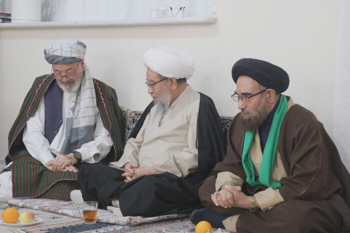 دیدار رهبر حزب وحدت اسلامی افغانستان با آیت الله فاضلی بهسودی در قم