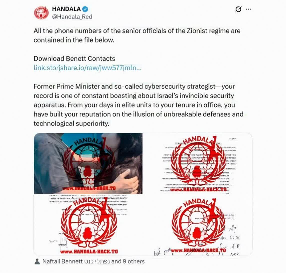 Mga Hacker ng “Hanzala”: “Nagsisinungaling si Naftali Bennett”