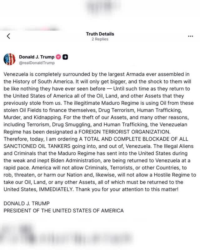 Trump: Za Mu Kwace Man Fetur Da Makamashinmu Daga Venezuela