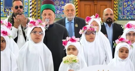 ویدیو | برگزاری جشن تکلیف ۲۵ دانش‌آموز نابینا در آستان مقدس حسینی