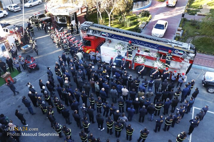 تشییع پیکر شهید آتش نشان صالح امانی در تبریز