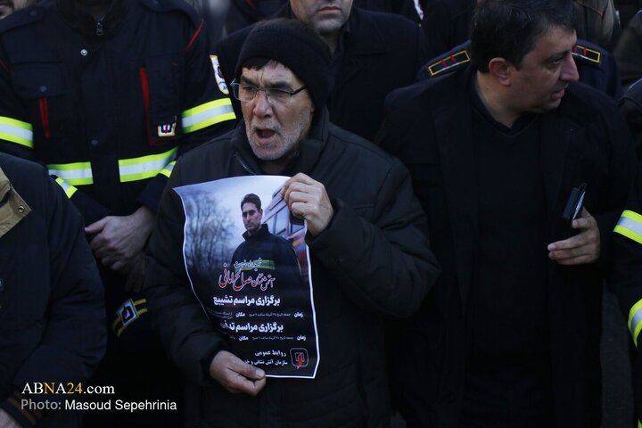 Photos: Funeral ceremony of Martyred Firefighter Saleh Amani in Tabriz